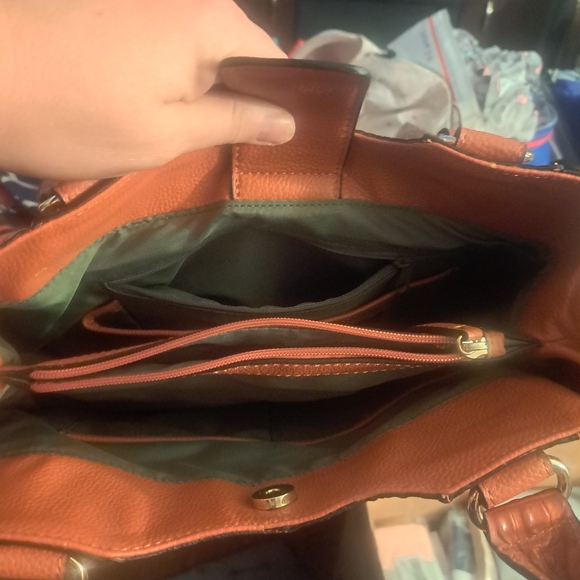 Franco Sarto Orange Crocodile-Embossed Shoulder Bag - Picture 2 of 4